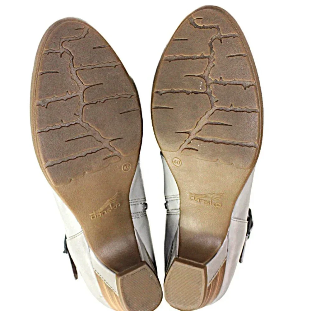Dansko Darbie Anline Stone Grey Buckle Detail Ankle Shootie, Size 40,  US 9.5-10